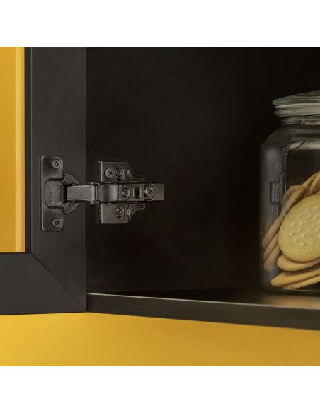 Emuca Lotto di 20 cerniere collo alto X91 con chiusura soft e Basetta Euro, altezza 0, Acciaio, Titanio