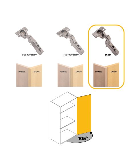 Emuca Lotto di 20 cerniere collo alto X91 con chiusura soft e Basetta Euro, altezza 0, Acciaio, Titanio
