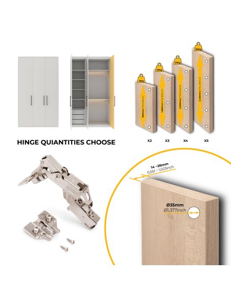 Emuca Lotto di 10 cerniere collo alto X91 165 gradi con chiusura soft soft e basetta euro, altezza 0, Acciaio, Nichelato