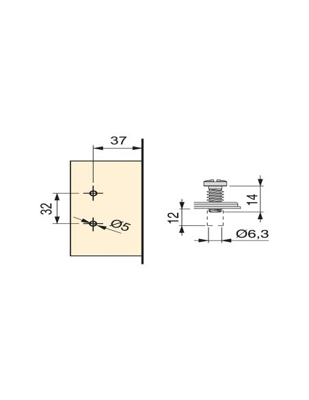 Emuca Lotto di 10 cerniere collo alto X91 165 gradi con chiusura soft soft e basetta euro, altezza 0, Acciaio, Nichelato