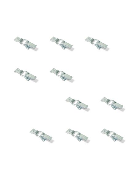 Emuca Lotto di 10 chiusure a leva per mobili, Acciaio, Zincato bianco