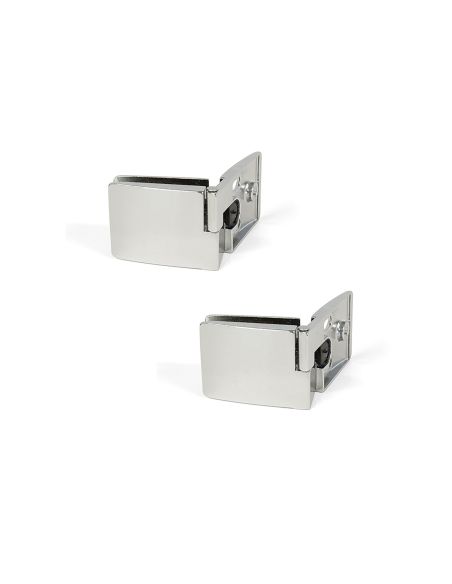 Emuca Set di cerniere per porte in vetro, centrale, spessore 4-5 mm, Zama, Cromato lucido