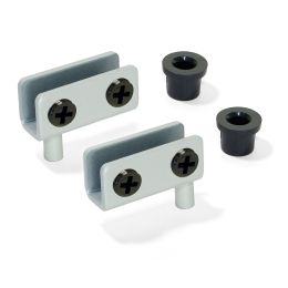 Emuca Set di cerniere interne per porte in vetro, spessore 4-6 mm, Acciaio, Grigia metallizzata