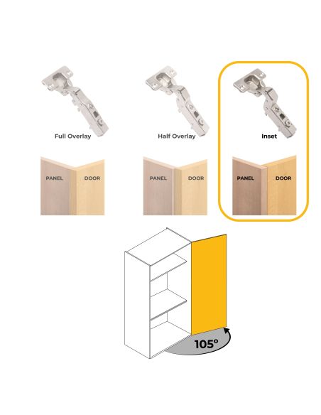 Emuca Lotto di 20 cerniere collo alto X91 con chiusura soft e Basetta a vite, altezza 1, Acciaio, Nichelato