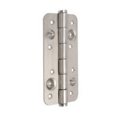 Emuca Lotto di 5 cerniere per porte di sicurezza, 150x80 mm, cerniere anti-leva con bordi arrotondati, finitura nichel satinato