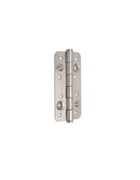 Emuca Lotto di 5 cerniere per porte di sicurezza, 150x80 mm, cerniere anti-leva con bordi arrotondati, finitura nichel satinato