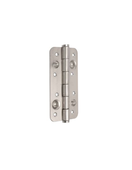 Emuca Lotto di 5 cerniere per porte di sicurezza, 150x80 mm, cerniere anti-leva con bordi arrotondati, finitura nichel satinato