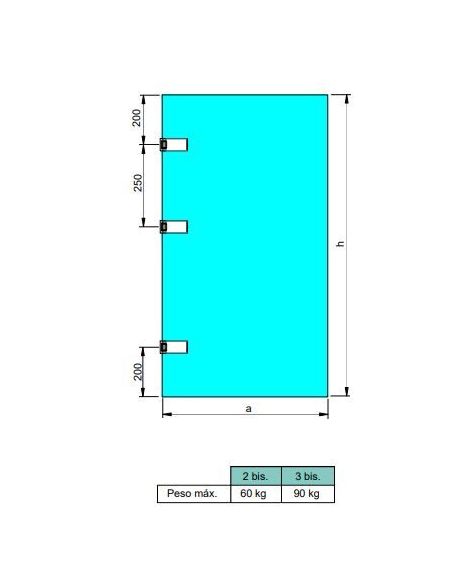 Emuca Cerniera per anta in vetro con finiture in acciaio inox, cerniera orizzontale con forcella da 34 mm, per anta da 8-12 mm