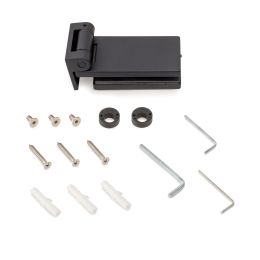 Emuca Cerniera per anta in vetro, cerniera orizzontale con forcella da 40 mm, per anta da 8-12 mm, verniciata nera