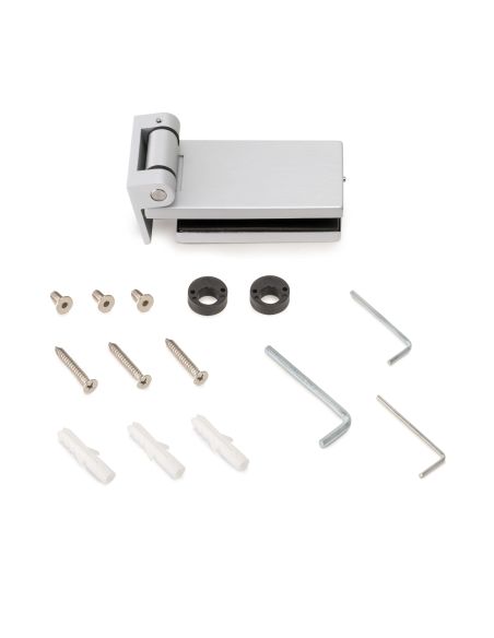 Emuca Cerniera per anta in vetro, cerniera orizzontale con forcella da 40 mm, per anta da 8-12 mm, anodizzata opaca