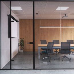 Emuca Serratura per porta in vetro con telaio in legno, Cilindro con chiavi, per porta in vetro 8-12mm, verniciata nera 2