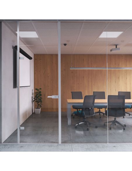 Emuca Serratura per porta in vetro con telaio in legno, scrocco orizzontale per porta in vetro 8-12mm, anodizzata opaca