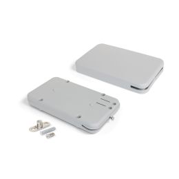 Emuca Meccanismo per porta a battente Miniwinch con coperchio, 14 kg, Acciaio e Tecnoplastica, Grigia