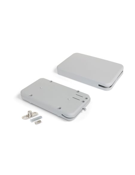 Emuca Meccanismo per porta a battente Miniwinch con coperchio, 14 kg, Acciaio e Tecnoplastica, Grigia