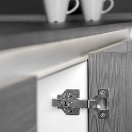 Emuca Lotto di 20 cerniere collo dritto X92 con chiusura soft e basette a vite, altezza 0, Acciaio, Nichelato 2