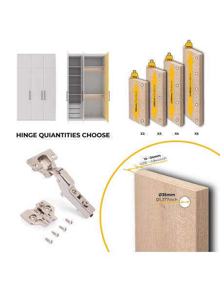 Emuca Lotto di 20 cerniere mezzo collo X92 con chiusura soft e basette a vite, altezza 0, Acciaio, Nichelato