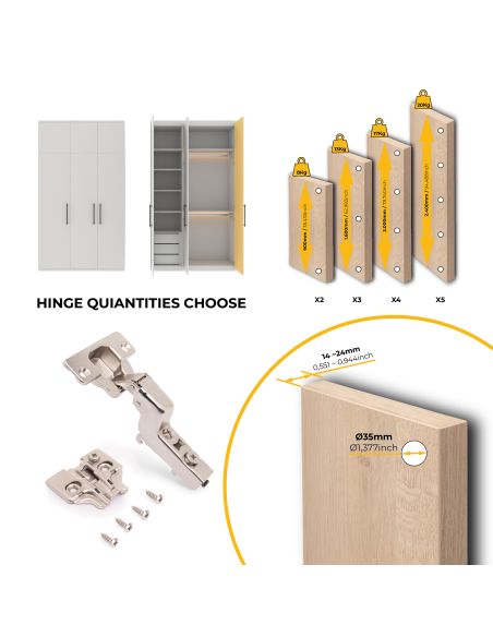Emuca Lotto di 20 cerniere collo alto X92 con chiusura soft e basette a vite, altezza 0, Acciaio, Nichelato