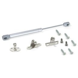 Emuca Lotto di 10 braccetti per porte elevabili H, 8 kg, corsa 80 mm, con agganci, Acciaio e Tecnoplastica, Grigia metallizzata 2