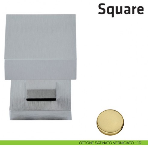 Pomello per porta Square fisso Comit 50x50 mm ottone satinato verniciato