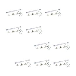 Emuca Lotto di 10 braccetti per porte elevabili H, 5 kg, corsa 80 mm, con agganci, Acciaio e Tecnoplastica, Grigia metallizzata