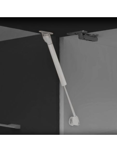 Emuca Lotto di 10 braccetti per porte elevabili H, 5 kg, corsa 80 mm, con agganci, Acciaio e Tecnoplastica, Grigia metallizzata