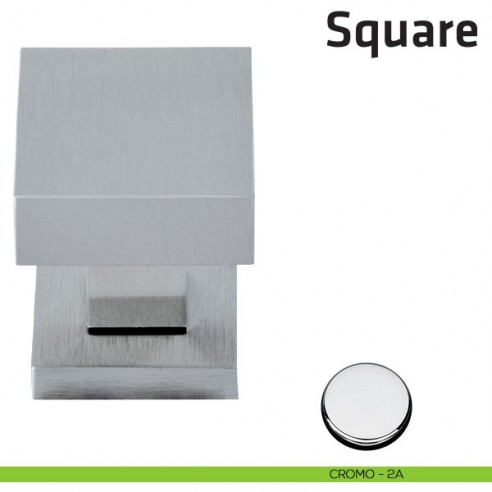 Pomello per porta Square fisso Comit 50x50 mm cromo lucido