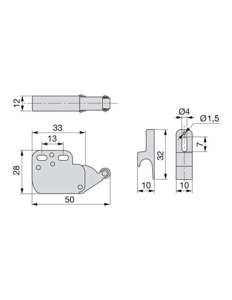 Emuca Lotto di 10 Chiusure a cricchetto Fast Latch, Acciaio e Tecnoplastica, Bianco