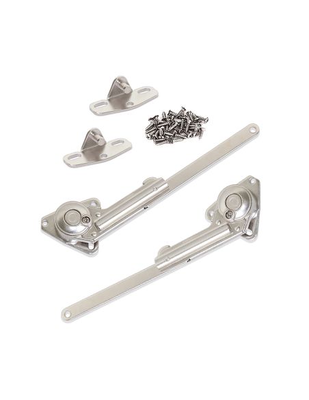 Emuca Set di braccetti per porte elevabili NSDX, forza 20-70kgxcm, Acciaio e Zama, Nichelato