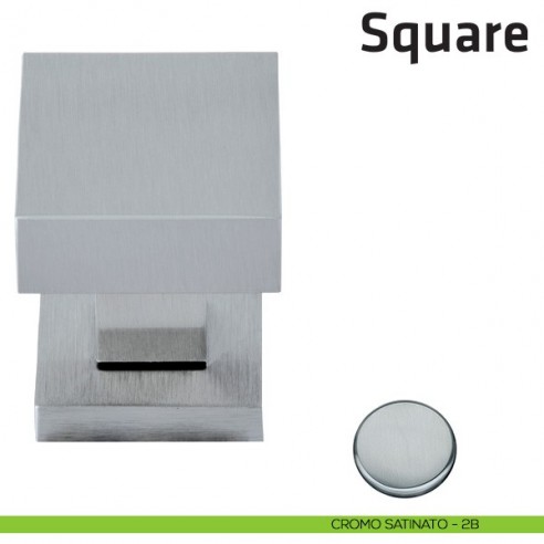 Pomello per porta Square fisso Comit 50x50 mm cromo satinato