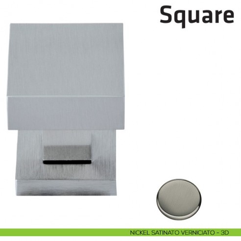 Pomello per porta Square fisso Comit 50x50 mm nickel satinato verniciato