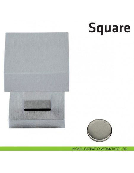 Pomello per porta Square fisso Comit 50x50 mm nickel satinato verniciato
