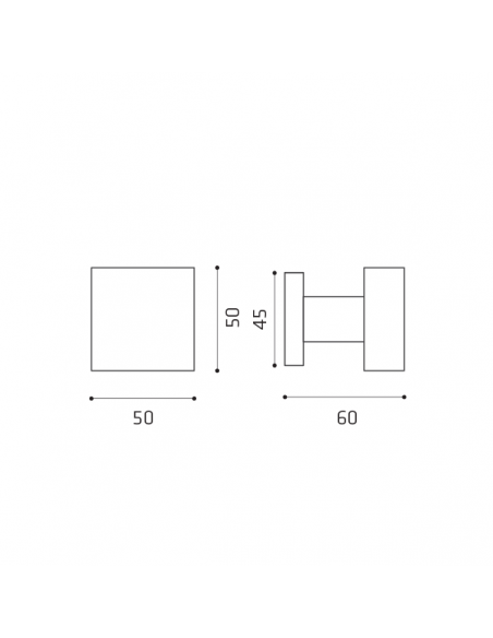 Pomello per porta Square fisso Comit 50x50 mm disegno