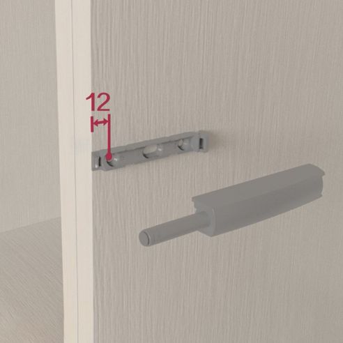 Emuca Lotto di 10 chiusure per porte da avvitare ai mobili con regolazione Push Lite, lunghezza 80 mm, Chiusura soft