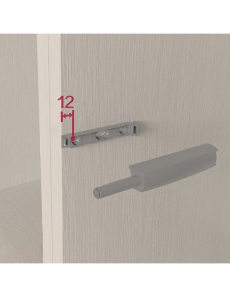 Emuca Lotto di 10 chiusure per porte da avvitare ai mobili con regolazione Push Lite, lunghezza 80 mm, Chiusura soft