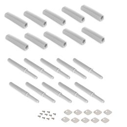 Emuca Lotto di 10 chiusure per porte da avvitare ai mobili con regolazione Push Lite, lunghezza 80 mm, Magnetica, Tecnoplastica