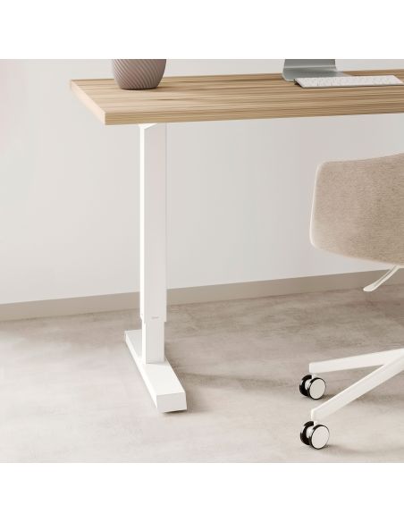 Emuca Lift Table motorizzato regolabile in altezza Lift Table, Acciaio, Verniciato bianco