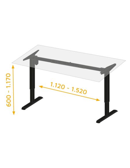 Emuca Lift Table motorizzato regolabile in altezza Lift Table, Acciaio, Verniciato bianco