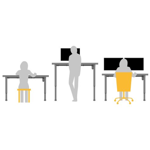 Emuca Lift Table motorizzato regolabile in altezza Lift Table, Acciaio, Verniciato bianco