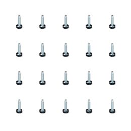 Emuca Piedino regolabile per mobile, base circolare, M10,D. 23 mm, altezza 46 mm, Acciaio e Plastica, 20 u.