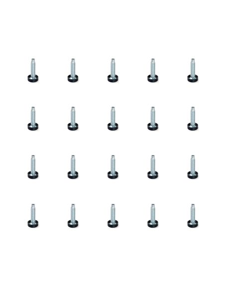 Emuca Piedino regolabile per mobile, base circolare, M10,D. 23 mm, altezza 46 mm, Acciaio e Plastica, 20 u.