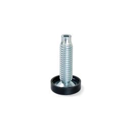 Emuca Piedino regolabile per mobile, base circolare, M10,D. 23 mm, altezza 46 mm, Acciaio e Plastica, 20 u. 2