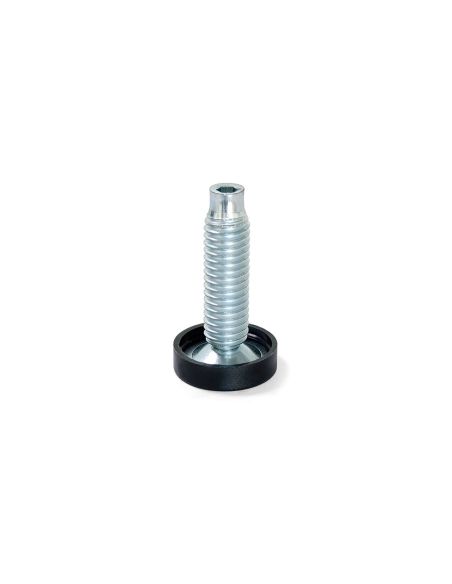 Emuca Piedino regolabile per mobile, base circolare, M10,D. 23 mm, altezza 46 mm, Acciaio e Plastica, 20 u.