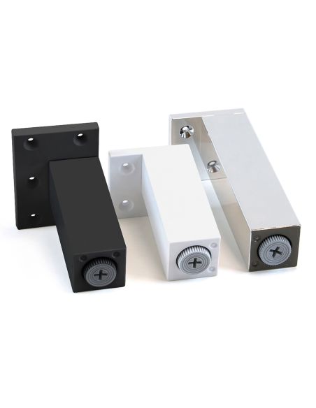 Emuca Lotto di 4 piedini per mobili Smartfeet, angolo, regolabile, 140-150mm, Plastica, Cromato