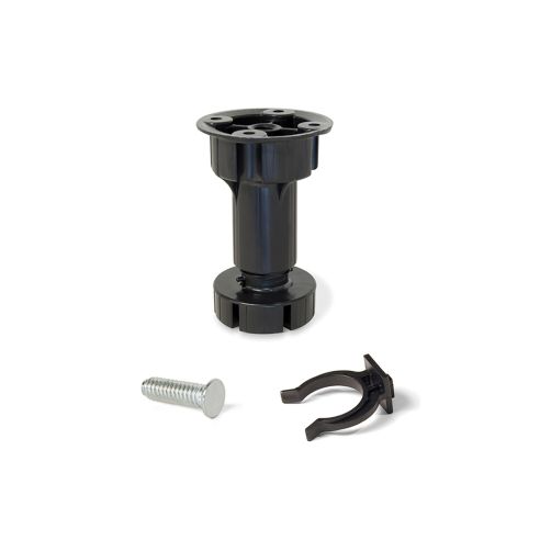 Emuca Piedino regolabile con base pre-assemblata per mobile, 98-115 mm, Plastica, Nero, 40 u.