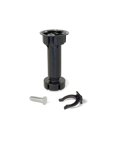 Emuca Piedino regolabile con base pre-assemblata per mobile, 148-165 mm, Plastica, Nero, 40 u.