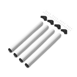 Emuca Lotto di 4 gambe per tavolo, diametro 60mm, H 830mm, Acciaio, Verniciato bianco