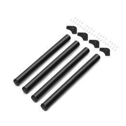 Emuca Lotto di 4 gambe per tavolo, diametro 60mm, H 830mm, Acciaio, Verniciato nero