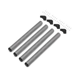 Emuca Lotto di 4 gambe per tavolo, diametro 60mm, H 830mm, Acciaio, Verniciato alluminio