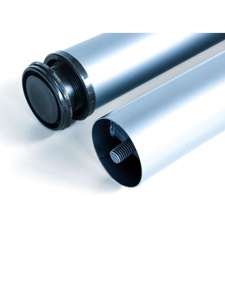 Emuca Lotto di 4 gambe per tavolo, diametro 60mm, H 830mm, Acciaio, Verniciato alluminio
