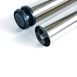 Emuca Lotto di 4 gambe per tavolo, diametro 60mm, H 830mm, Acciaio, Nichel satinado 2